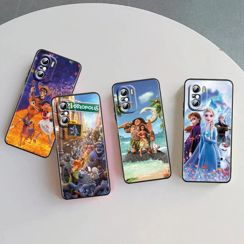 Disney Collection Cartoon For Xiaomi Redmi 9A 9C 9AT 10C 9 9T 10 12C 13C A3 12 K60 A1 K50 K40 5G Black Soft Phone Case