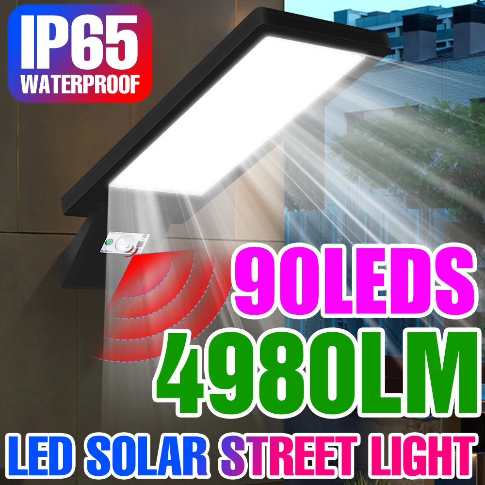 

IP65 Waterproof LED Solar Street Light Garden Decoration Outdoor Spotlight SMD2835 Motion Sensing Courtyards Swimming Pools Lamp