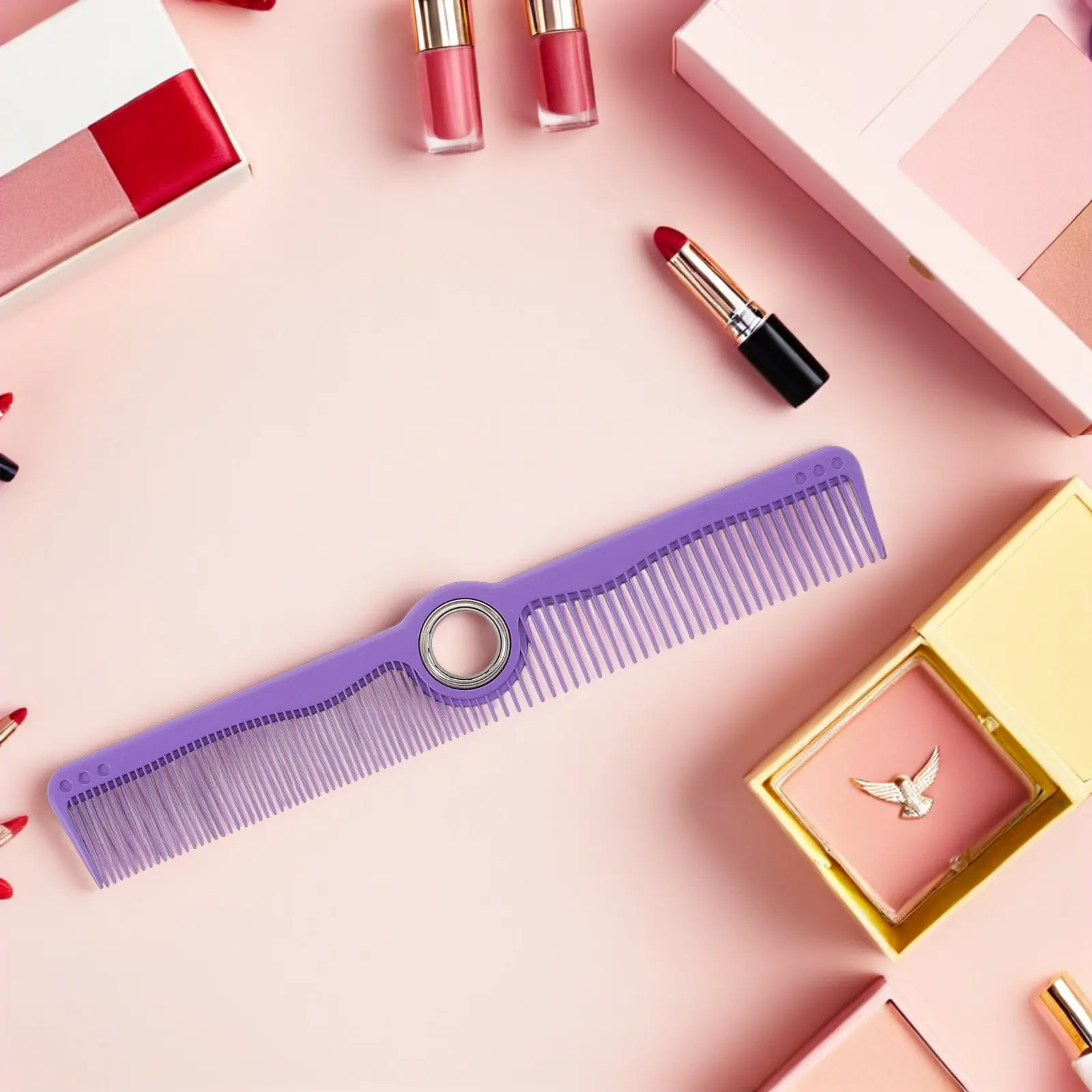

Purple Spinning Barber Comb Anti-Static Heat Resistant Rotating Hair Cutting Comb Hairdresser Salon Styling Tool