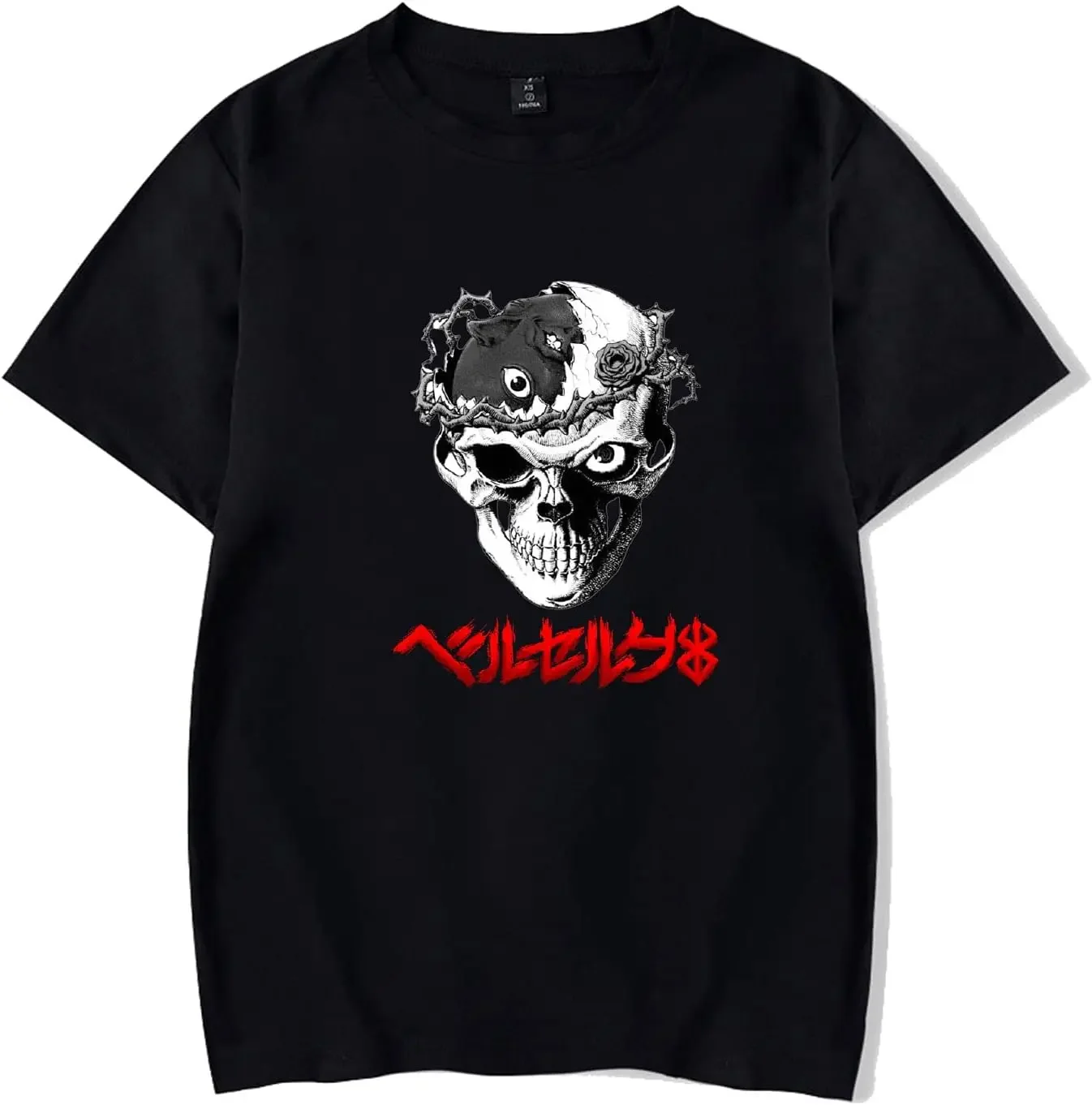 Berserk Manga Tshirt Mens,Japanese Anime Skull Knight T-Shirt,Anime Cosplay Costume Round Neck Short Sleeve Unisex