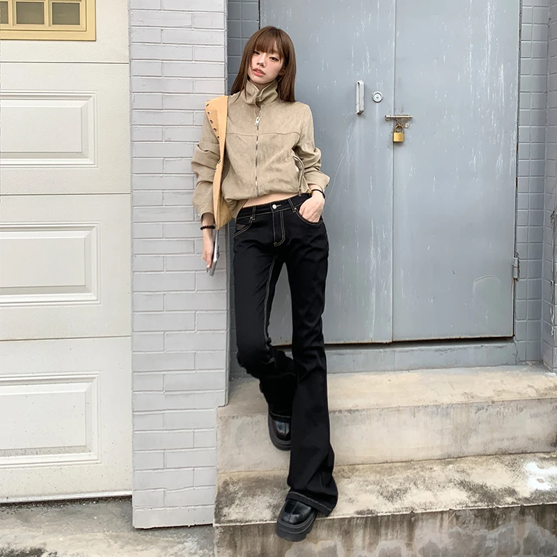 2025 New Women Stretchy Flared Jeans Lady High Waist Denim Jeans Pants Luxury Designer Classic Bell Bottoms Long Trousers Y2K