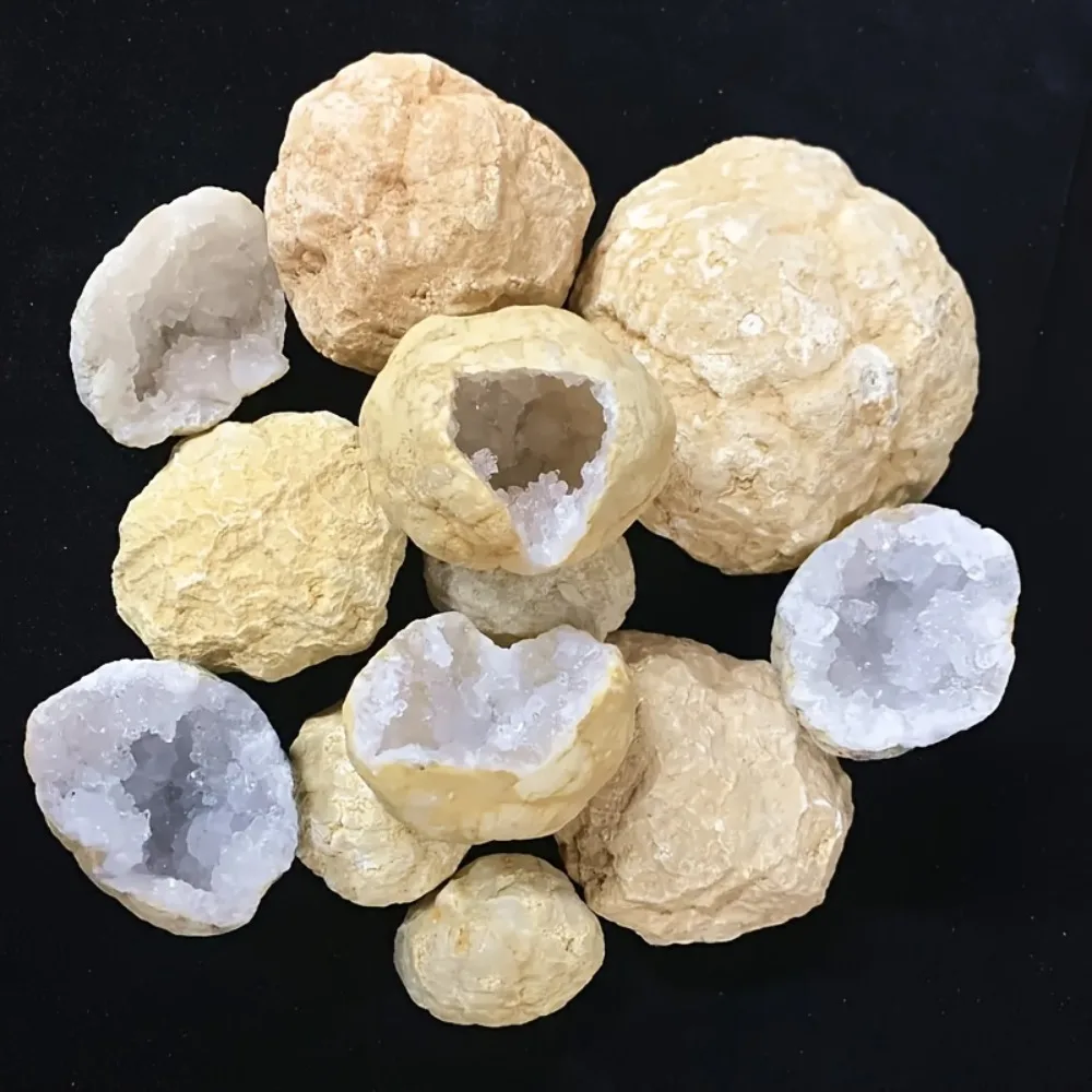 Natural Unopened Agate Geode Raw Crystals Mineral Energy Healing Rough Stones Crystal Cluster Cave Collection Specimen Gift view 4