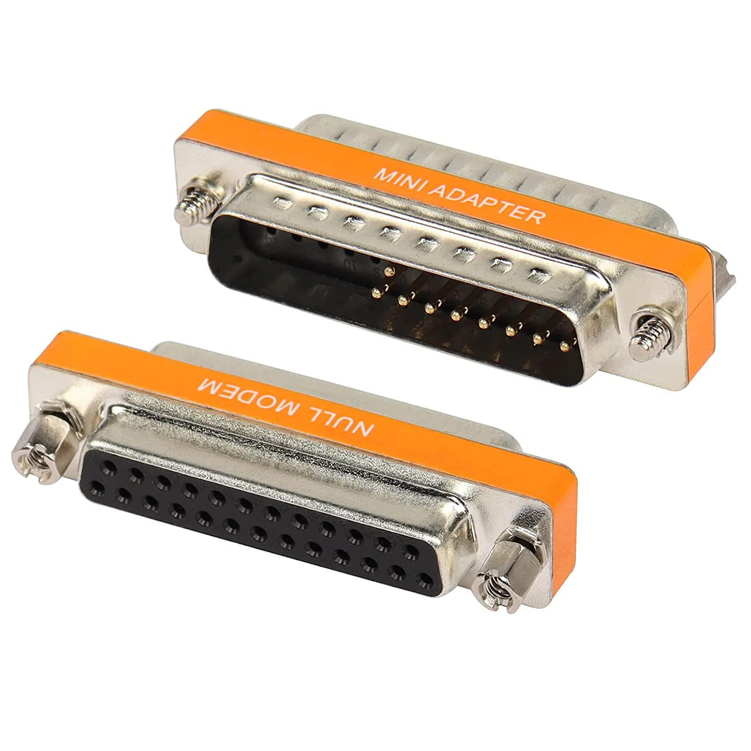 2pcs DB25 Male to DB25 Female RS-232 2-Row D-SUB VGA Gender Changer Data Transfer Converter Adapter Connector