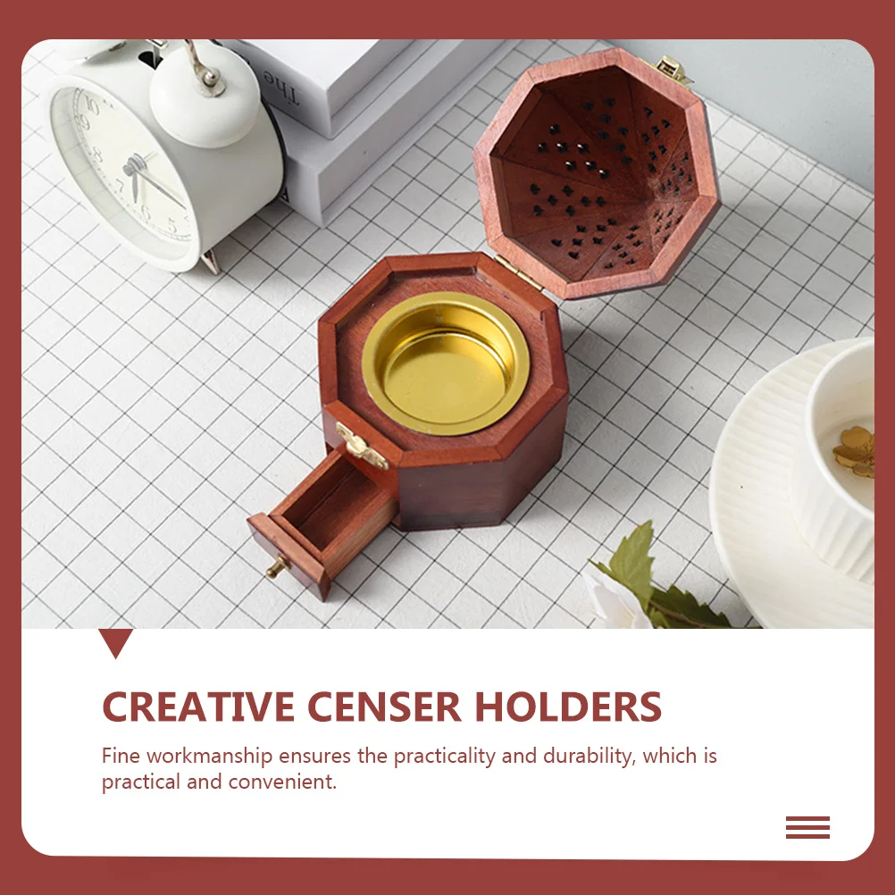 

1Pcs Unique Wooden Incense Burner Stylish Home Censer Holder Creative Aromatherapy Decorative Piece