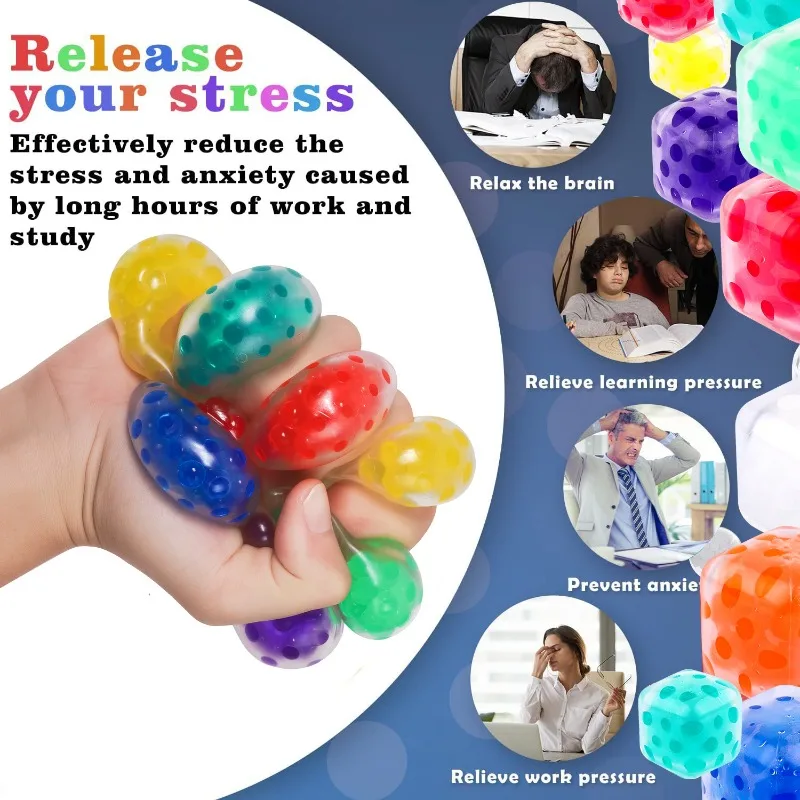 

Набор из 10 мини-кубиков-антистресс, сенсорные игрушки-фиджеты для снятия стресса, для детских праздников, подарков и призов в классе