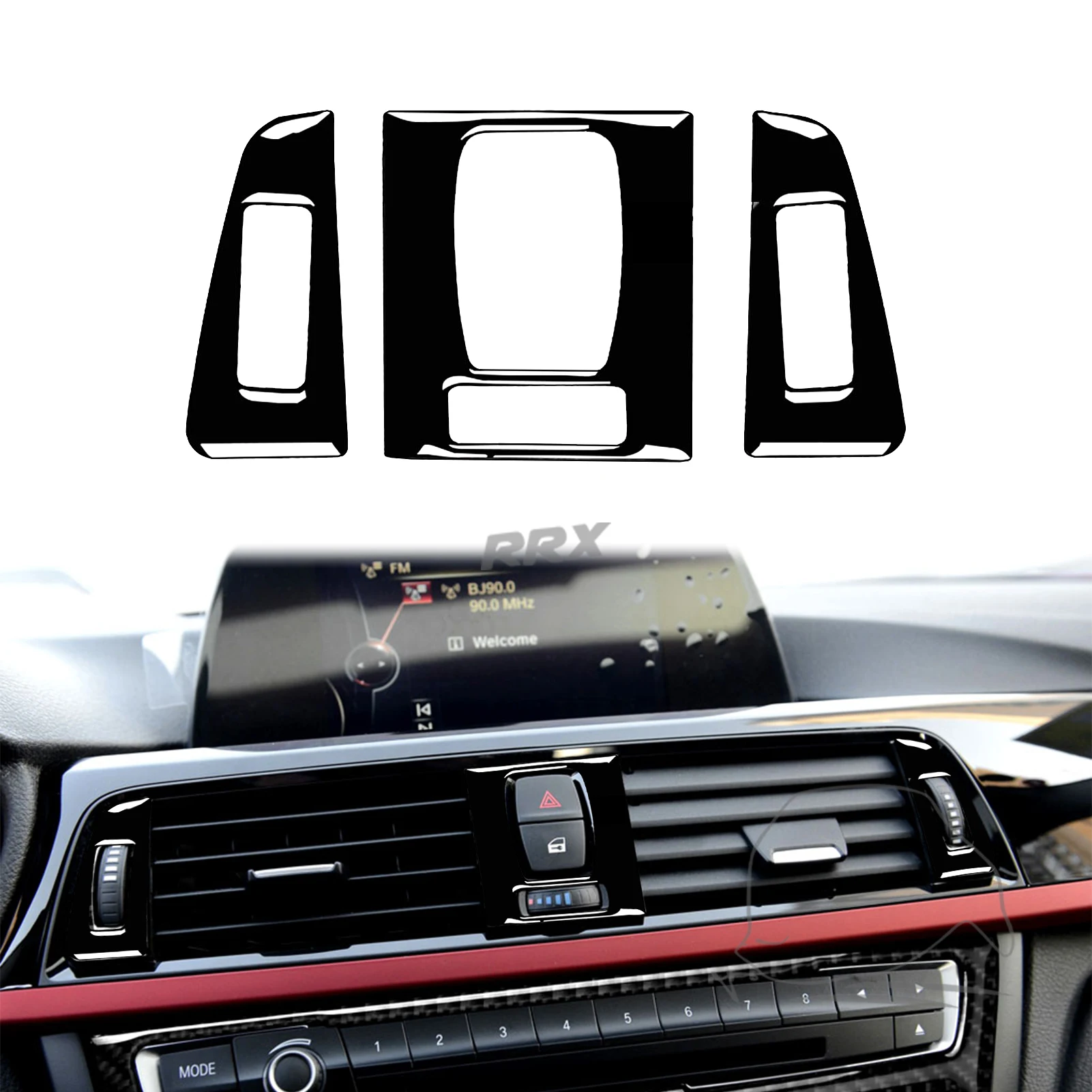 لسيارات BMW 3 4 Series F30 F31 F32 F33 F34 2013-2017 البيانو الأسود راديو CD التحول رفع لوحة السيارة داخل الملحقات ملصق مزخرفة #3