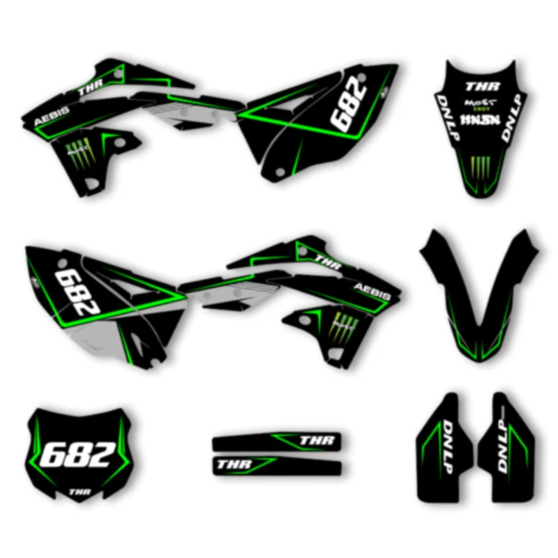 DSMTECH Custom Team Motorcycle Graphics Background Decals Stickers kits For KAWASAKI KXF250 KX250F 2013 2014 2015 2016 010