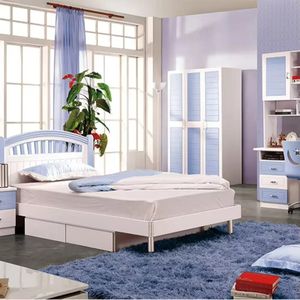

Wooden Bedroom Furniture Set Pink Modern Kids Children Solid for Girls Kids Children Combination Bed Children Bed Wood