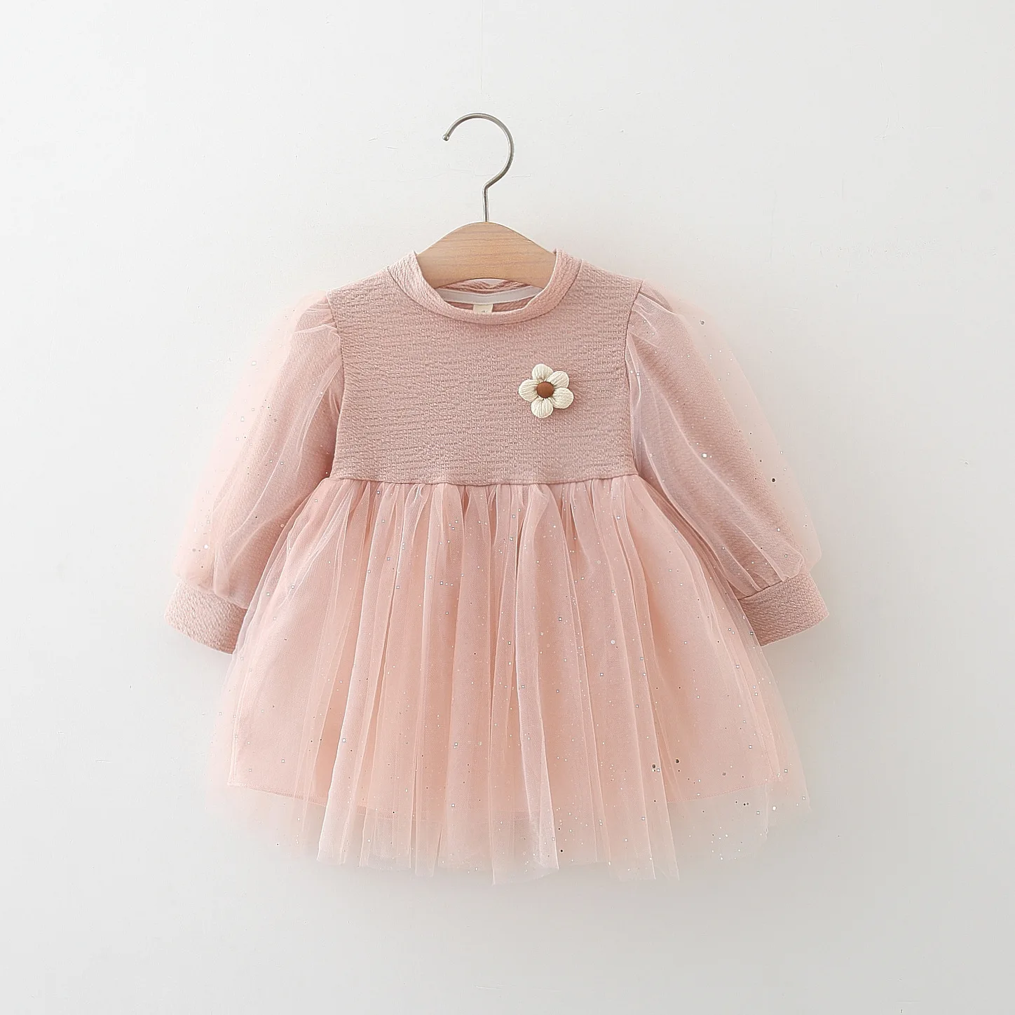 

autumn of 2024 new flower gauze dress wing girls' long-sleeved Korean version of the princess clothes