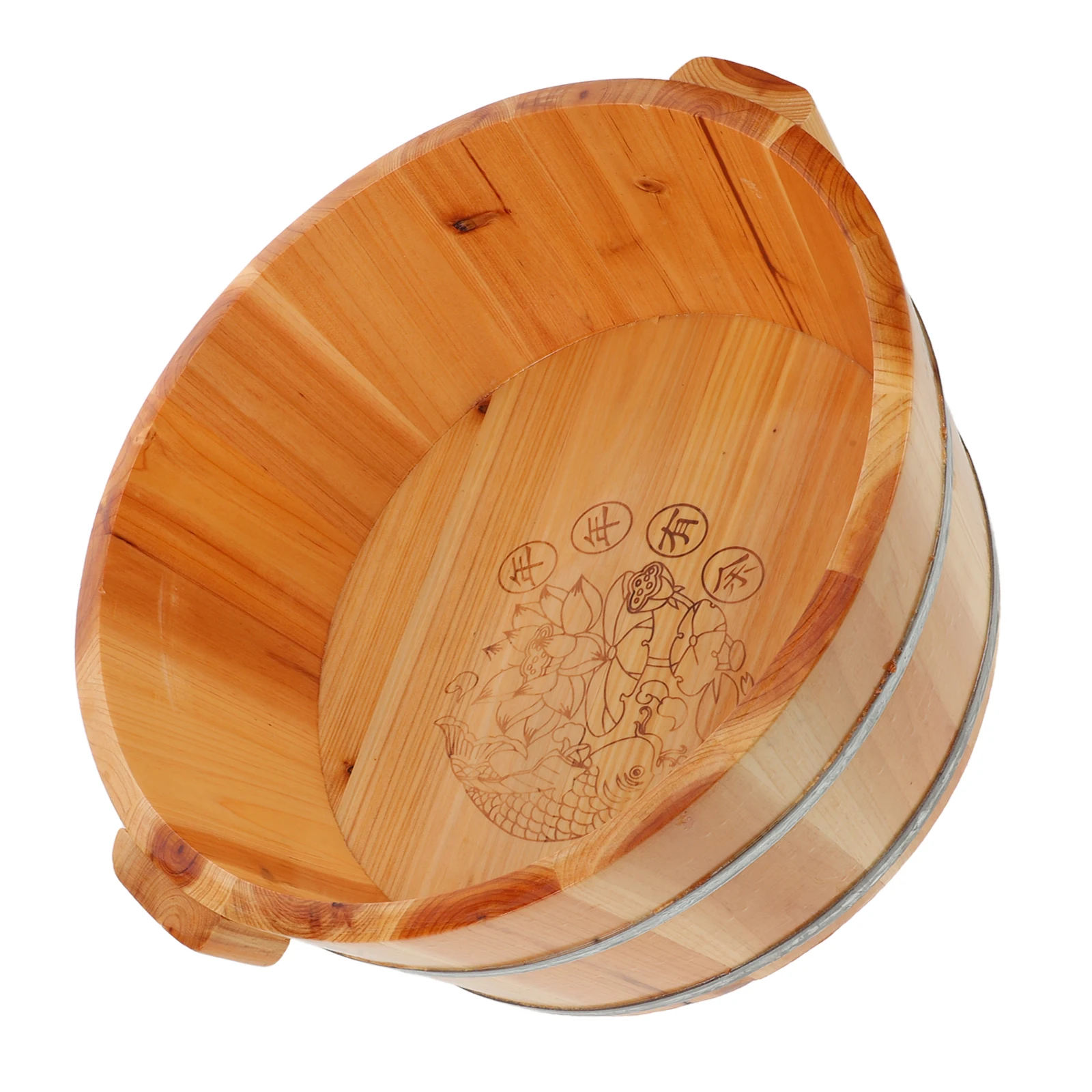 Madeira maciça pé banheira imersão barril lavatório pés pedicure tigela balde lavatório massageadores para imersão