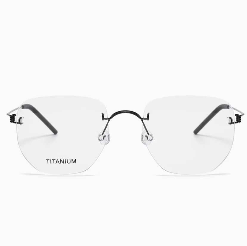 358 pure titanium minimalist glasses frame without screw-free construction