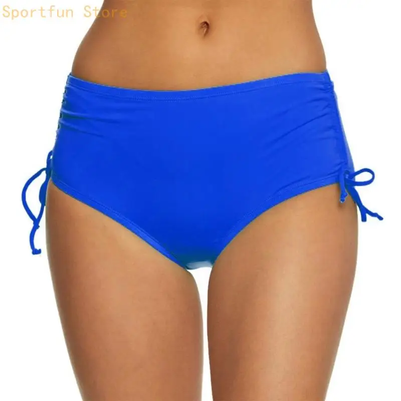 Women Swim Briefs Middle Waist Swimming Briefs Low Rise Swim Briefs Adjustable Drawstring Underwear for Pool and Beach X7JD
