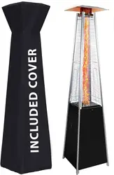 Pyramid outdoor heater, 48000 BTU Propane Patio Heater with Detachable Wheels and Protective Cover, Outdoor Propane Heater
