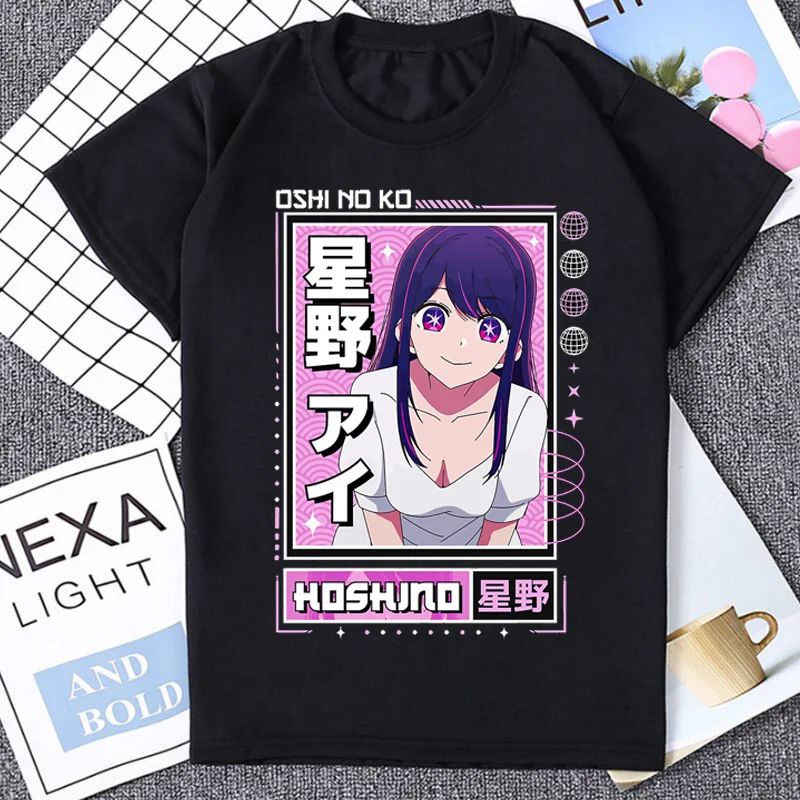 

Harajuku Anime Oshi No Ko Hoshino Ai T-Shirt Women Japan Acg Fans Otaku Waifu Graphic Tshirt Casual Loose Summer Y2k Clothes Top