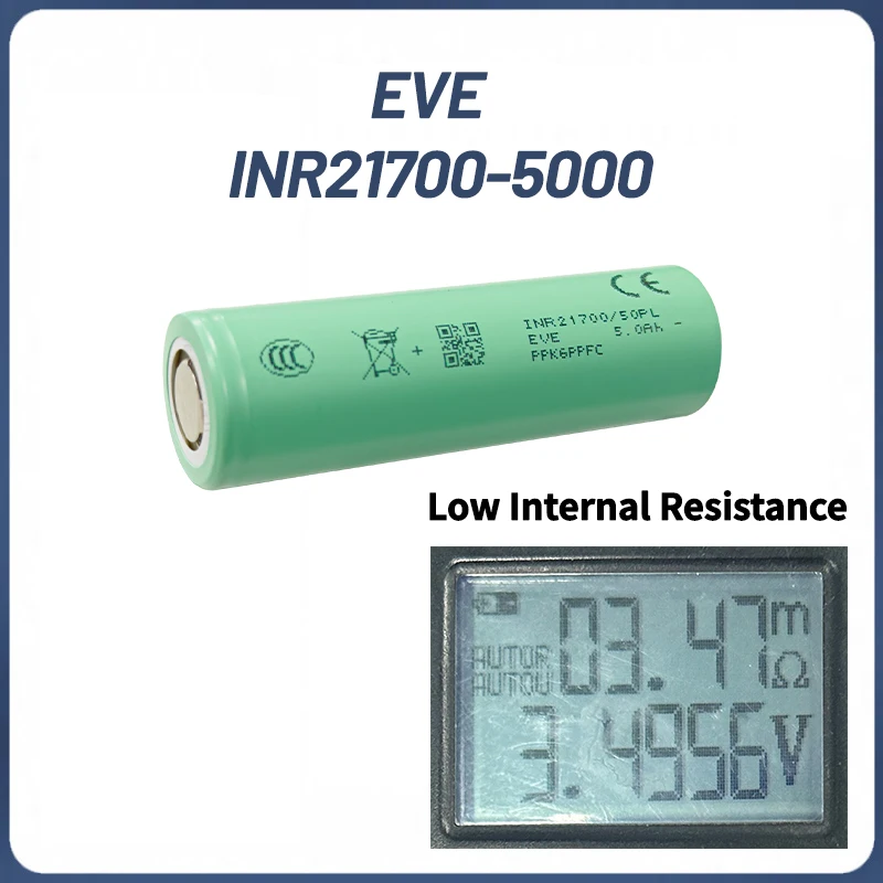 EVE 21700 50PL 3.6V 5000mah 25C/120A Cellule INR21700/50PL Large Capacity Flashlight and Drone Power Battery