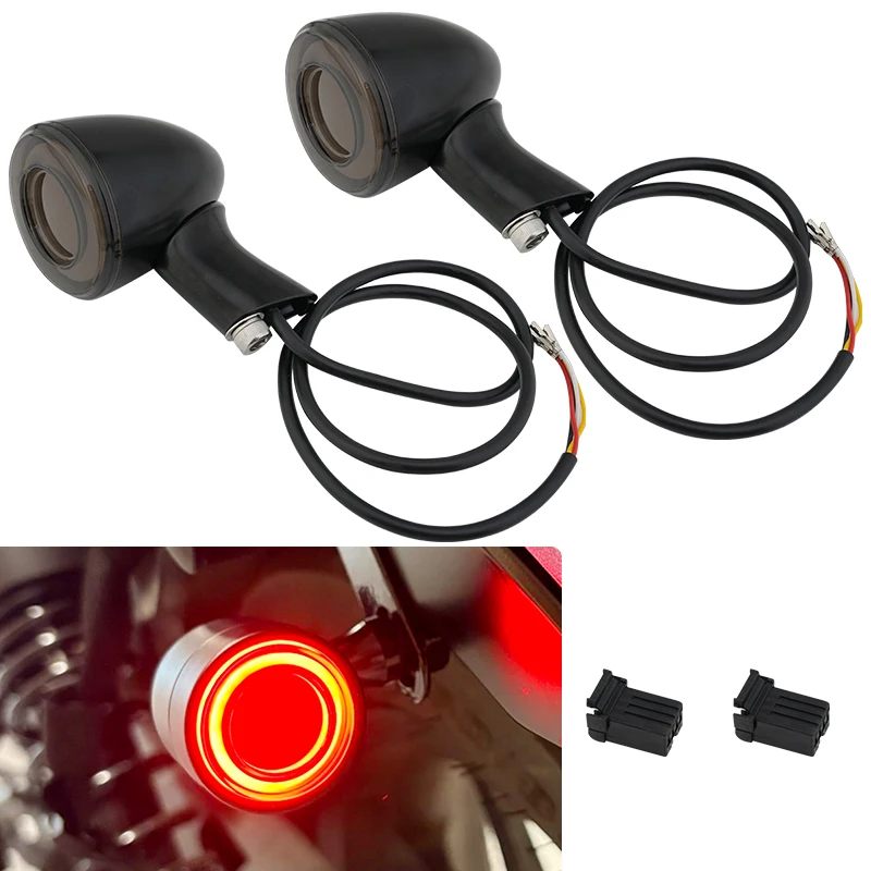 Motorcycle LED Bullet Turn Signal Indicator Brake Daytime Running Taillight for Harley Sportster XL883 XL1200 72 48 1992-up