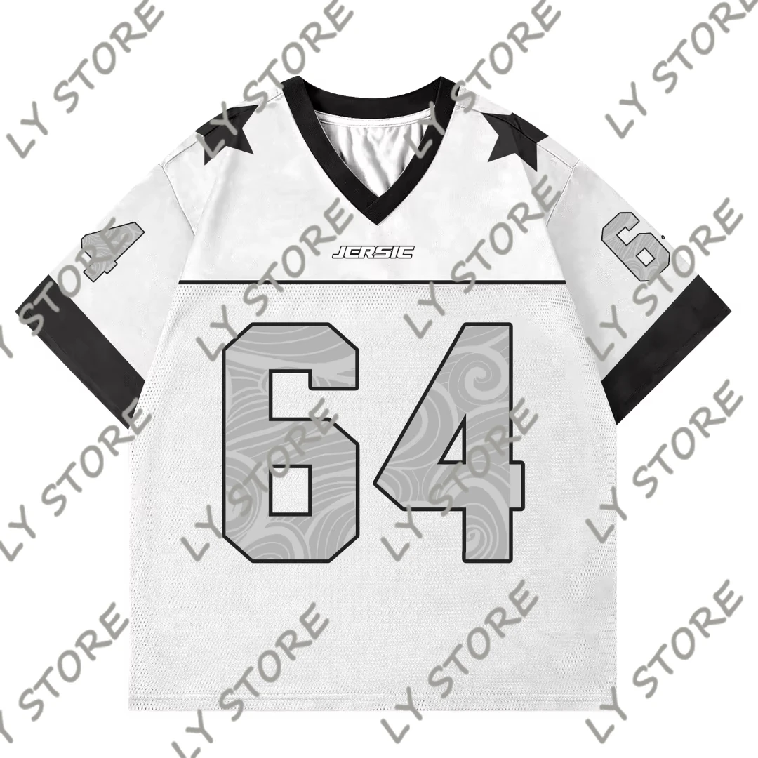 جيرسي أزياء الاتجاه الرقمي رقم. 49 ملابس شارع مخصصة للأطفال بأكمام قصيرة مطبوعة للرجال والنساء #2