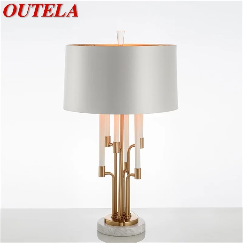 

OUTELA Postmodern Table Lamp LED Creative Luxurious Marble Desk Light For Home Living Room Bedroom Bedside Decor