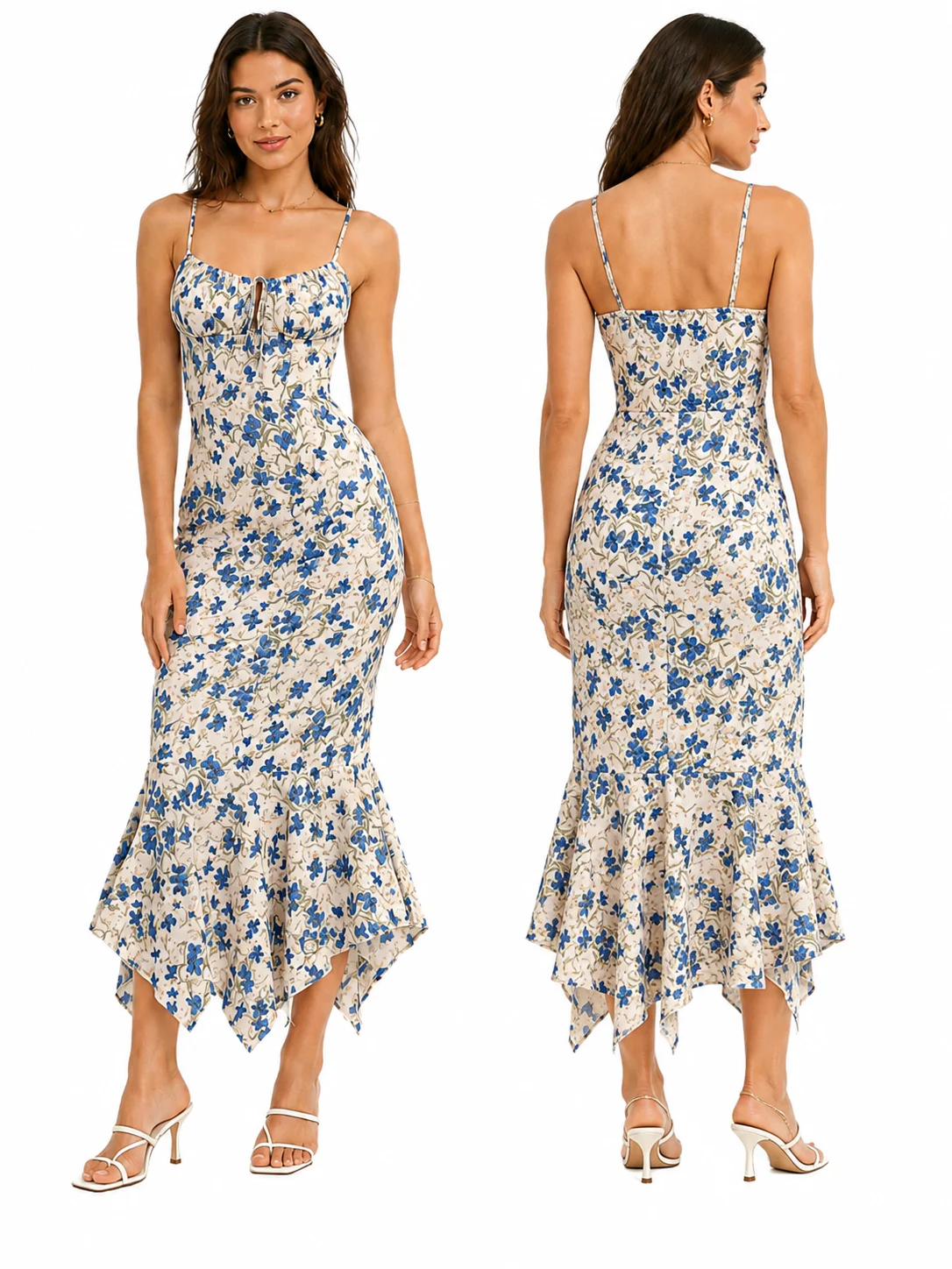 Vestido maxi con estampado flo - Sundress Midi Floral reseña y precio