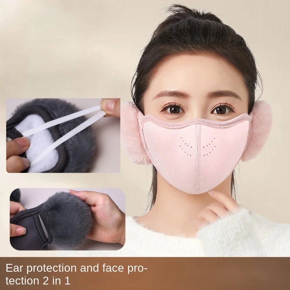 New Windproof Thermal Earmuffs Mask Breathable Anti Pollen Cycling Earflap Dustproof Fleece Winter Mask Gift