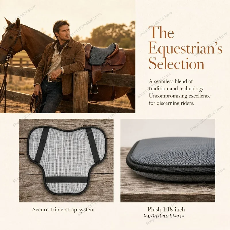 For equestrian saddle pads, breathable honeycomb mesh shock-absorbing seat cushions, comfortable riding, non-slip saddle pads