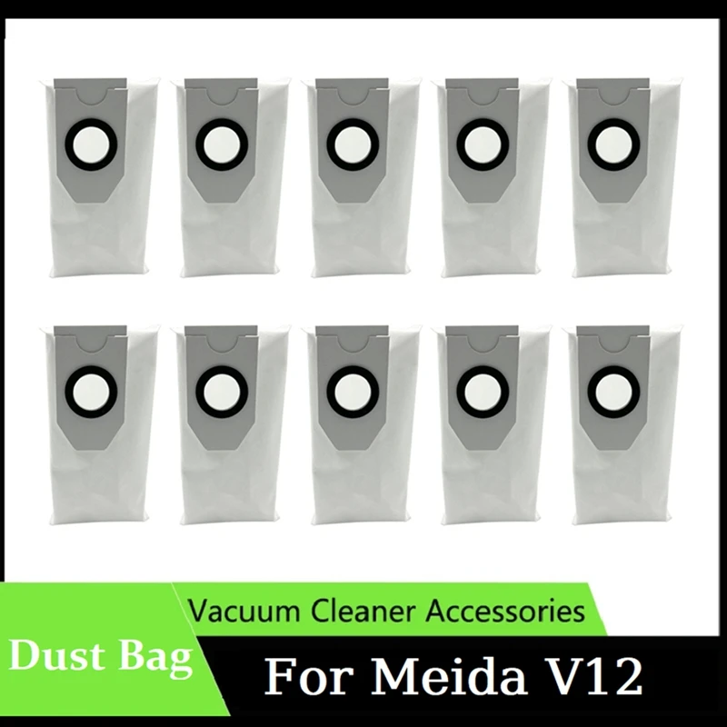 10 Uds para Meida V12 Robot aspirador bolsa de polvo accesorios de repuesto bolsa de basura no tejida