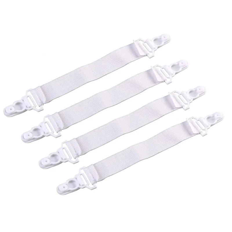 

4pcs Elastic Adjustable Bed Mattress Sheet Cover Blankets Grippers Clip Holder Bed Sheet Cord Hook Loop Straps Strap Suspender