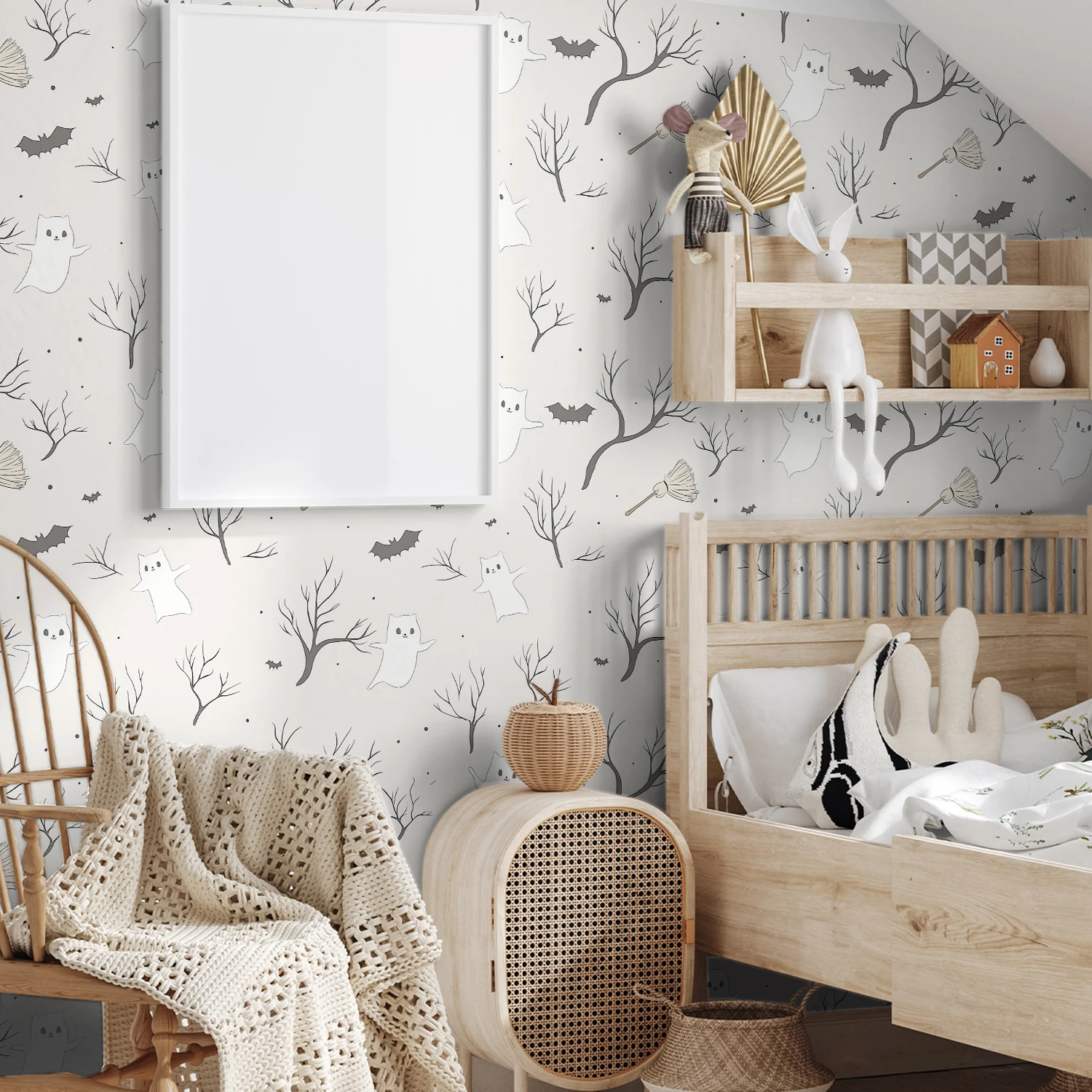 

Halloween style self-adhesive wallpaper detachable waterproof wall sticker, suitable for living room home decoration stickers