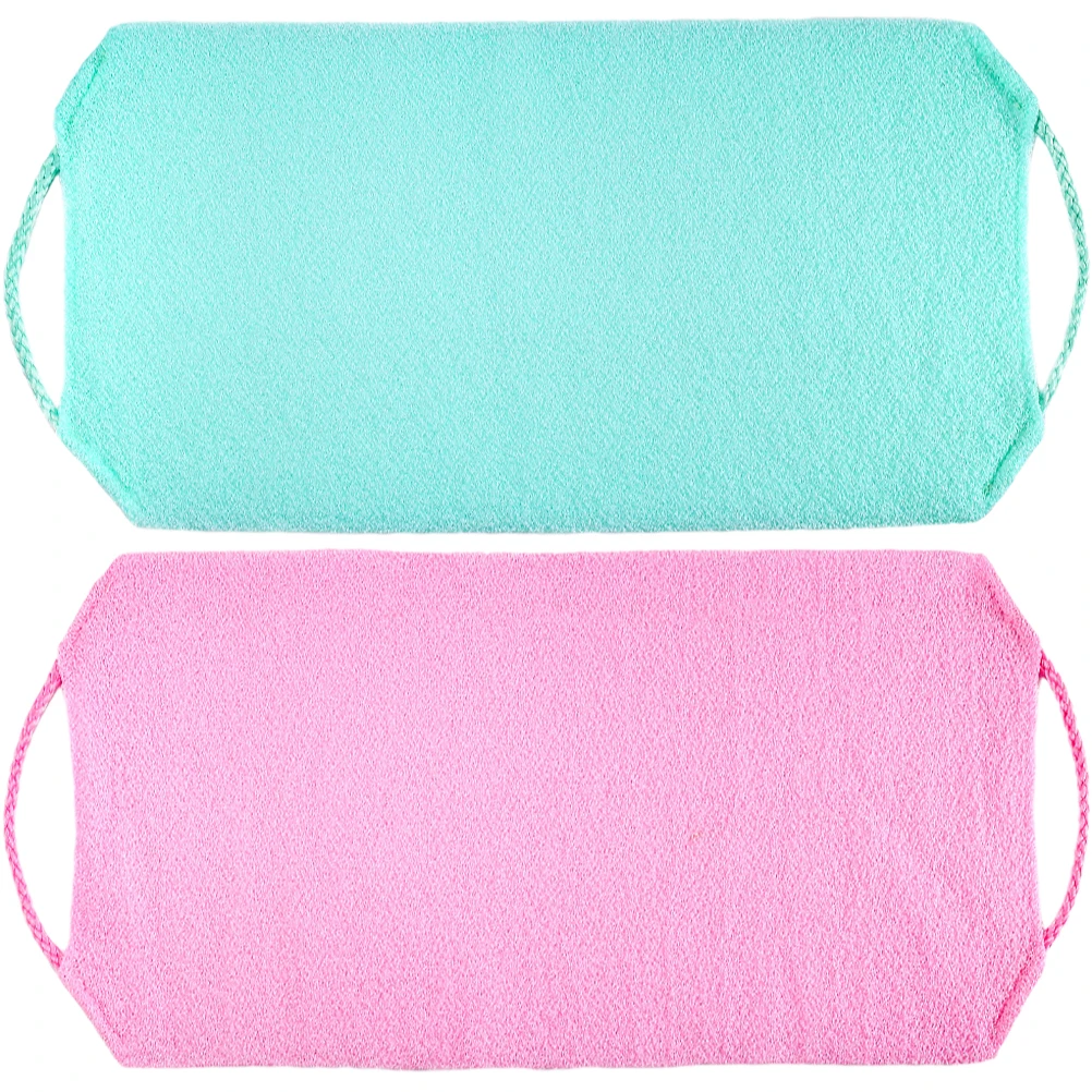 

2Pcs Back Towels Back Scrubber Shower Exfoliating Exfoliating Supplies For Bath Towels Long Drawstring Bathing Washcloths