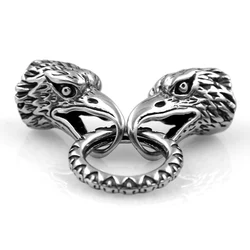 Stainless Steel Eagle Connector Set Hole 6mm for Bead Leather Bracelet DIY Making Clasp Spring Ring Findings Jewelry Parts
