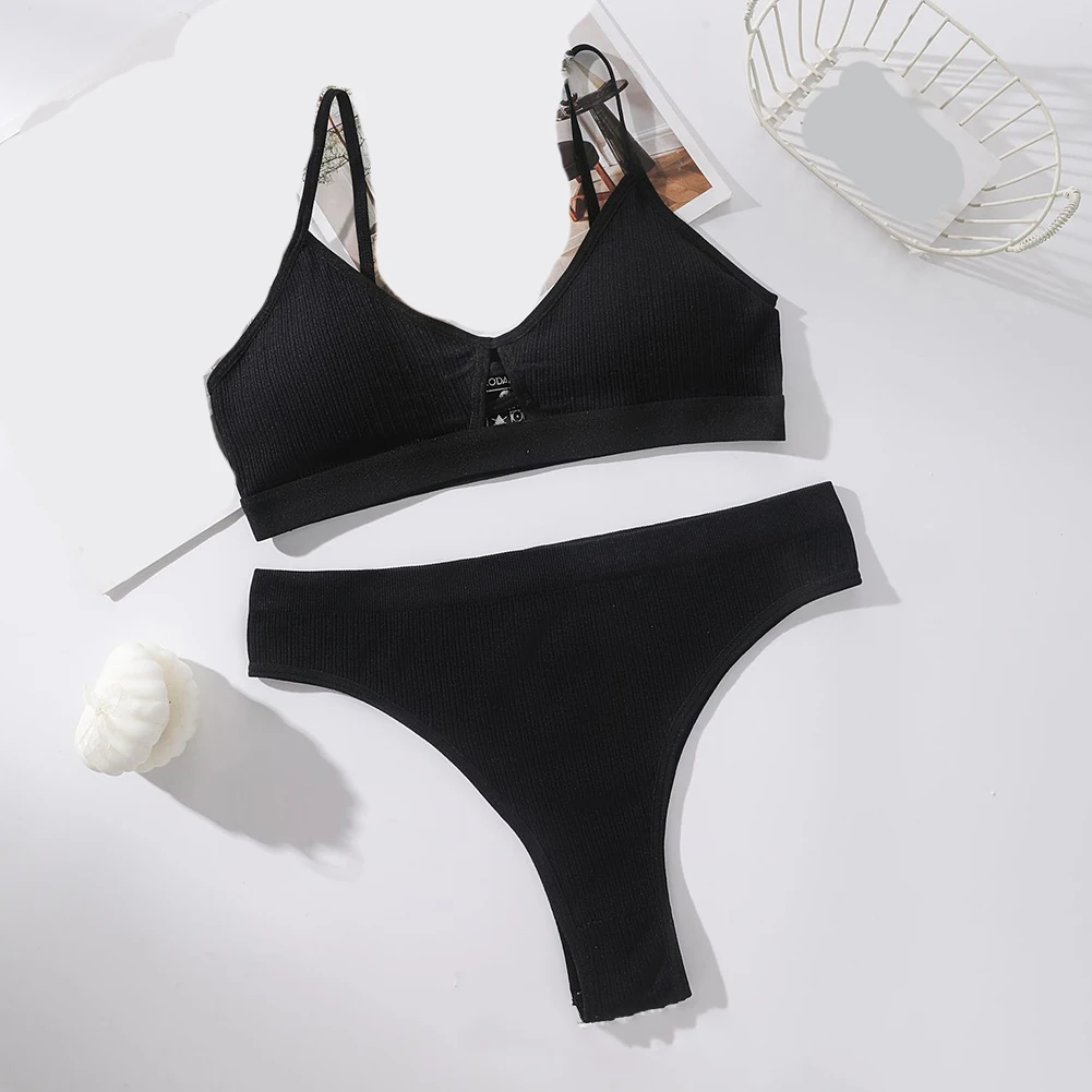 

Threaded Sports Yoga Camisole Sexy Bra Briefs Two-piece Set 2025 Summer Casual Womens Two Piece Sets Outfit