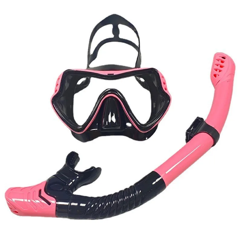 

Diving Mask Snorkel Set Anti Fog Silicone Scuba Goggles for Adults Kids Wide View Swim Gear Underwater Breathing Equipment