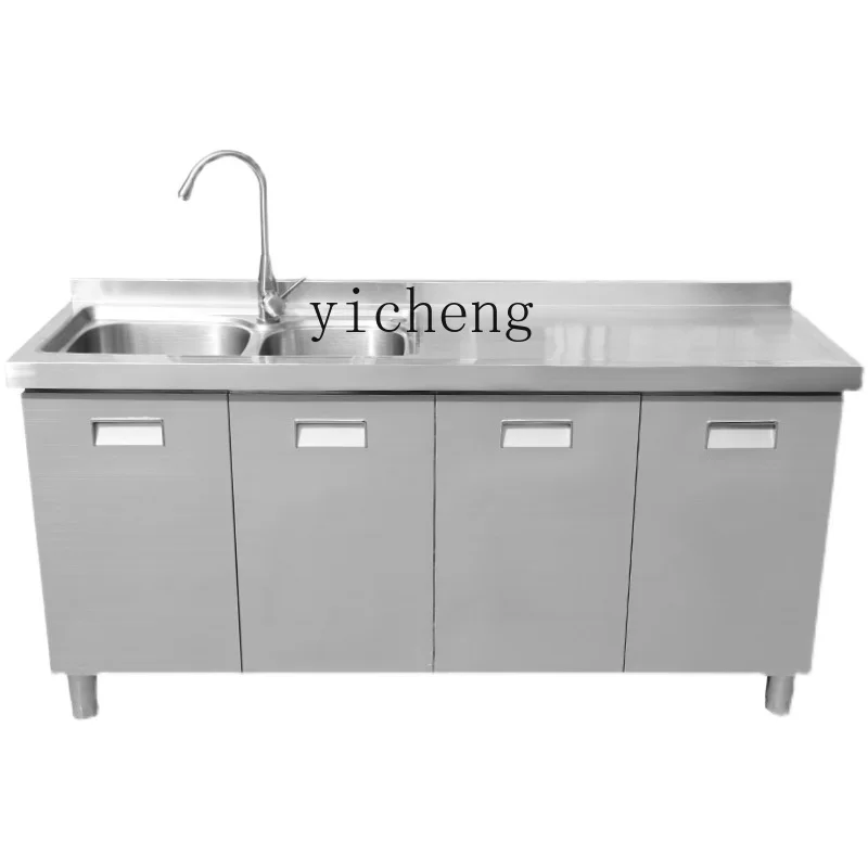 

ZZ stainless steel integral cabinet sink cabinet all steel stove kitchen