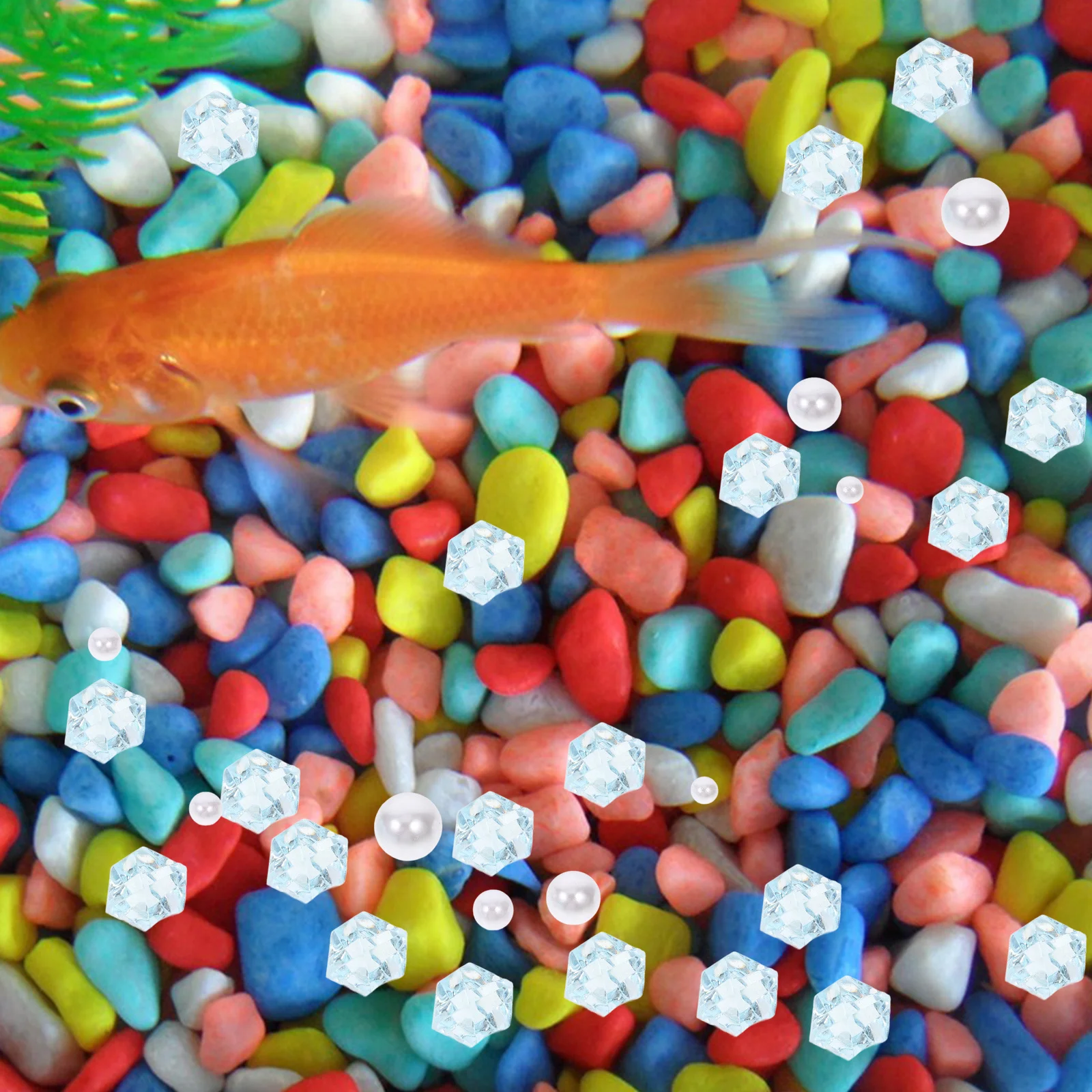 

Pearl Crystal Colored Stones Transparent Resin Aquarium Gravel Decorative Quartz Crystal Chips Natural Fish Tank Rocks