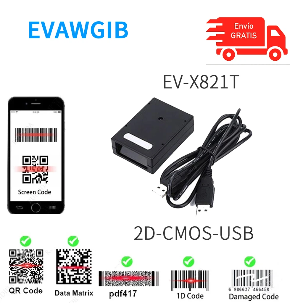 2D CMOS envio gratis lo mas barato lector de codigo de barras kiosk interfaz USB módulo de código qr motor alipay