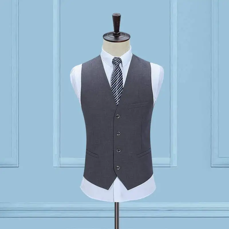 D1165 Groom Suit Vest Non-ironing Men\'s Vest Korean Slim Waistcoat Vest