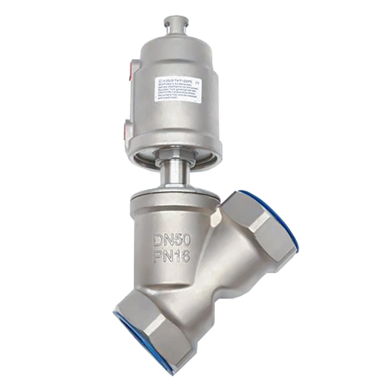 

DN50 Stainless Steel Pneumatic Seat Valve 16bar Normally Closed Pneumatic Actuator Angle Seat Valves For Steam Gas Oil