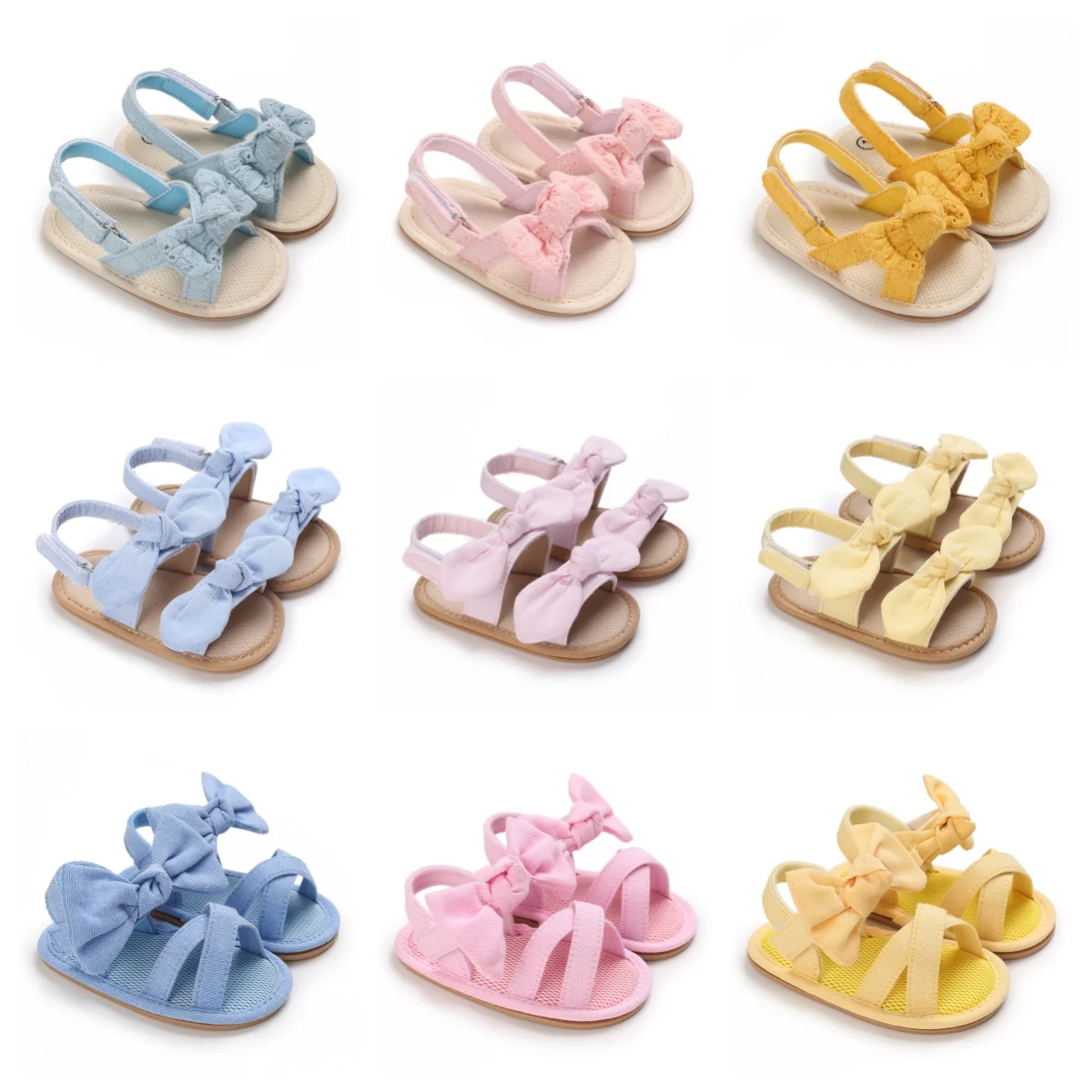 

Summer Clear and Sweet Wind Butterfly Knot Sandals for Baby Girls, Comfortable and Breathable Walking Shoes
