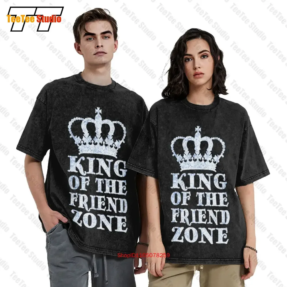 King Of The Friend Zone End Zone Friendship Pays Off Fun Single Forever Vintage Oversized T-Shirt QNHR