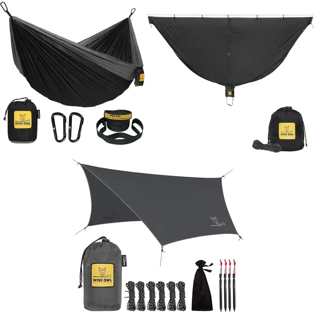 Camping Hammock with Rain ly Tarp and Bug Net - Single Hammock - Waterproo Camping Accories & Backpacking Gear, Camping Gear Mus