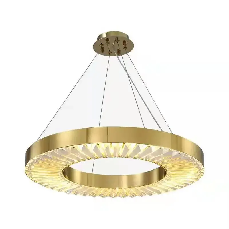 

Crystal light luxury bedroom chandelier, post-modern simple creative fashion circle model room lamps