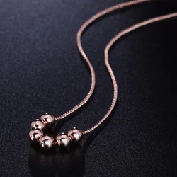 Small Bead Ball Rose Gold Color Pendant Necklace Jewelry CZ Crystal Wedding Gift For Women Top Quality ZYN267 ZYN268