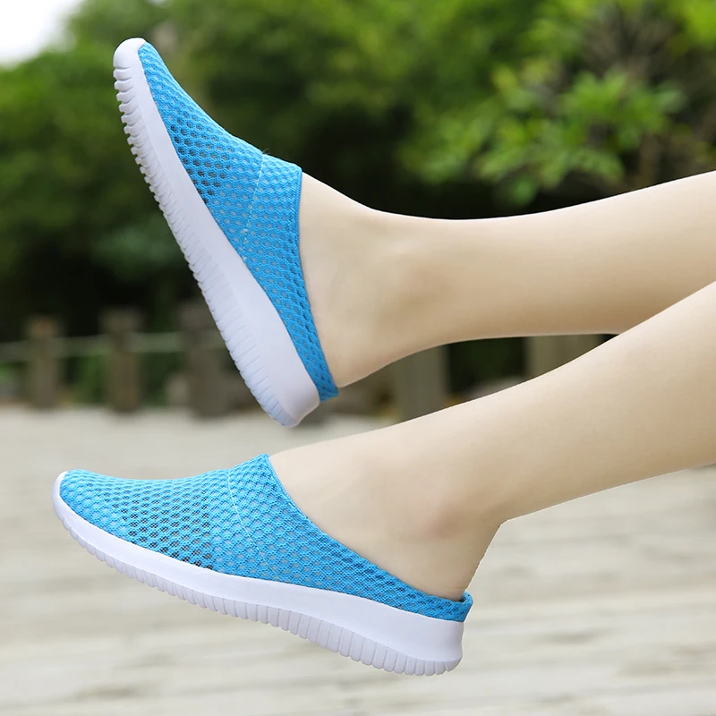 Summer Sandals for Women Breathable Soft Sole Half Slippers Mesh Comfortable Sandals Outdoor Beach Shoes footwear for woman