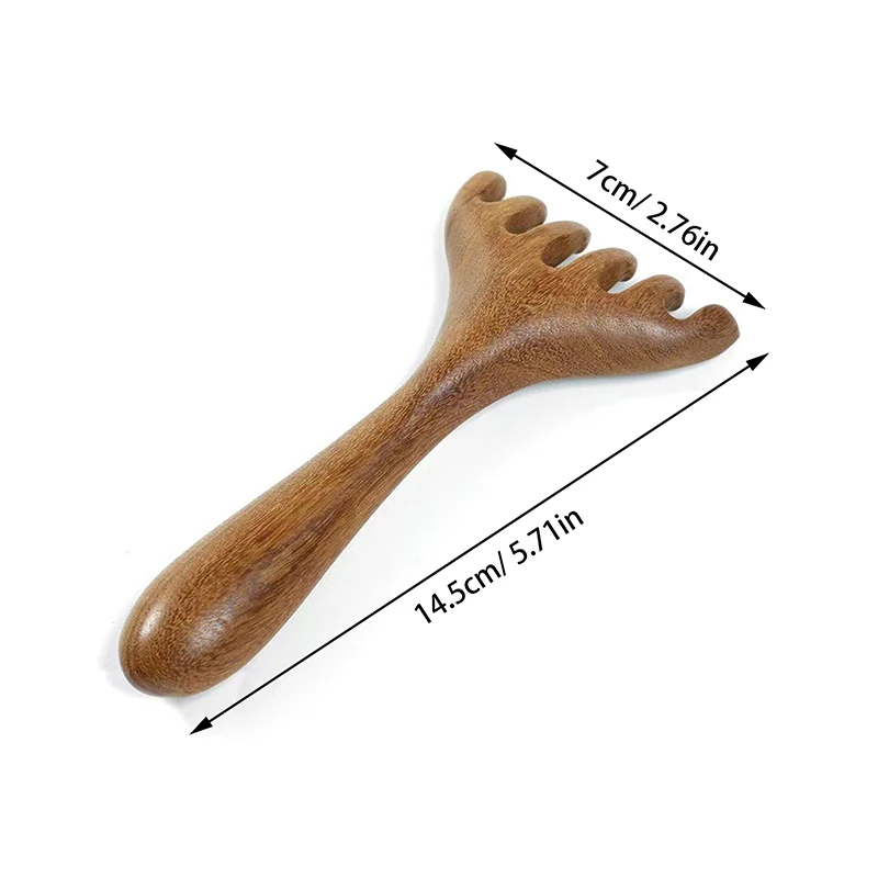 Peigne de Énergie d'œuvre dien pour la Tête et le Cuir oral elu, Ohio eur Gua Sha à Dents Larges en Bois pour le Visage, 1 Pièce