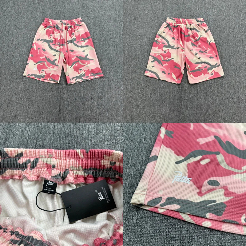 

Mesh Quick Dry Camouflage Patta Shorts Men Women High Quality Casual Drawstring Breathe Shortpants Breeches