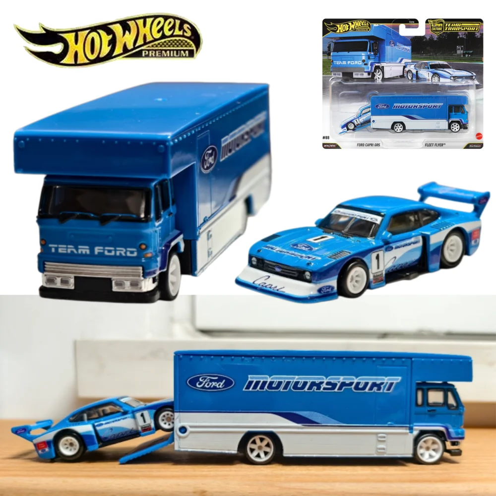 ホットウィール-プレミアム-カー-カルチャー-チーム-トランスポート-1-64-スケール-フォード-カプリ-gr5-モータースポーツ-フリート-フライヤー-カー-モデル-コレクタブル-ギフト-新品