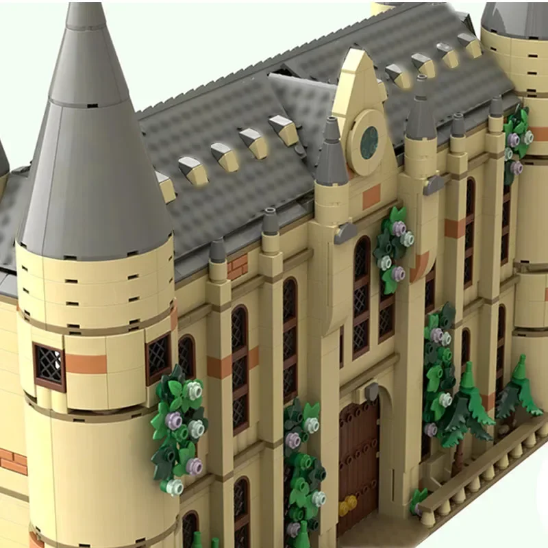 Castelo medieval modelo moc tijolos de construção escola mágica castelo tecnologia modular presentes feriado montar crianças brinquedos terno