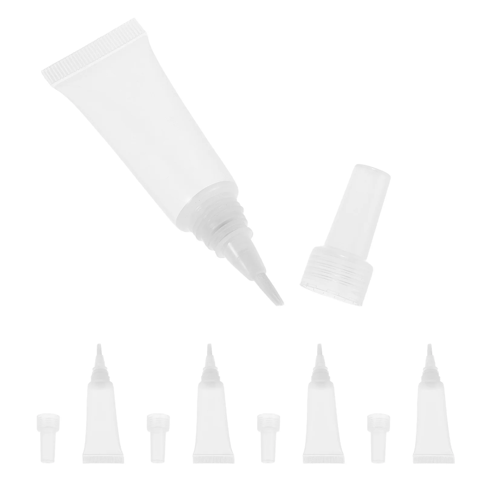 

5pcs 10Ml Reusable Squeeze Tubes Empty Refillable Lip Gloss Containers Leak-Proof Soft Plastic Mini Bottles For Diy