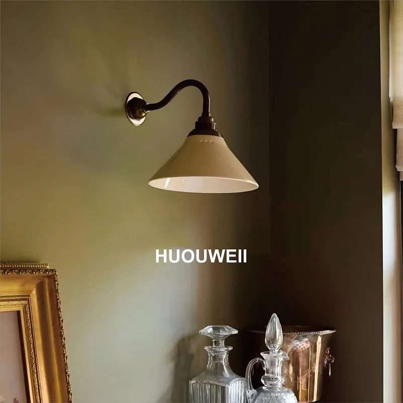 

Bronze Ceramic Wall Lamp Simple Modern Living Room Background Wall Bedroom Bedside Lamp