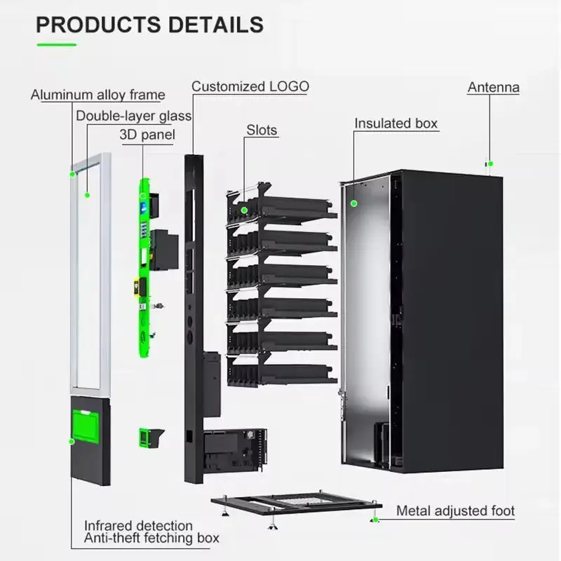 Mesin Penjual Layar Kombo Mesin Penjual Makanan dan Minuman Dingin Mini Dijual